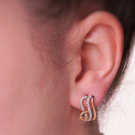 Dámske náušnice zo žltého zlata so zirkónmi