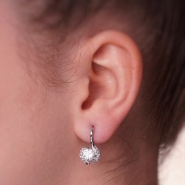 Dámske náušnice z bieleho zlata so zirkónmi