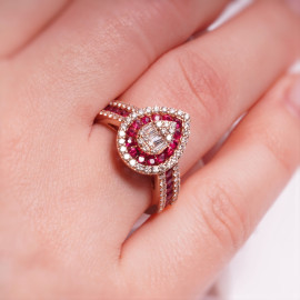 Prsteň s rubínmi a diamantmi - Octavia