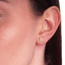 Napichovacie náušnice kvietok so zirkónmi - Matilda