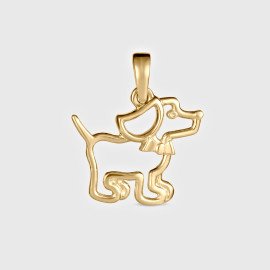 Prívesok pes zo žltého zlata 