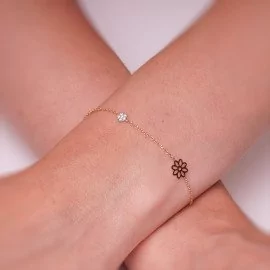 Náramok s kvetmi a zirkónmi 