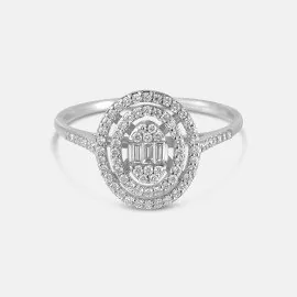 Zlatý prsteň diamantový ovál z 18k bieleho zlata - Brylee