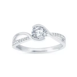 Zásnubný prsteň s diamantm a vlnovým dizajnom
