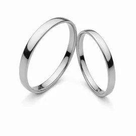 Svadobné obrúčky 2.5mm z bieleho zlata - Linn