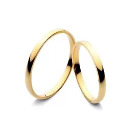 Svadobné obrúčky 2,5mm zo žltého zlata - Djamila