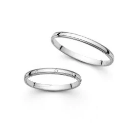 Svadobné obrúčky 2mm so zirkónmi z bieleho zlata - Diana