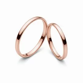 Svadobné obrúčky 2.5mm z ružového zlata - Isabella