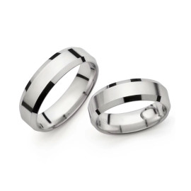 Set obrúčiek 4mm z bieleho zlata - Elena