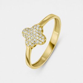 Prsteň zo žltého zlata so zirkónmi - Lilliana