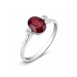 Zásnubný prsteň s rubínom a diamantmi 