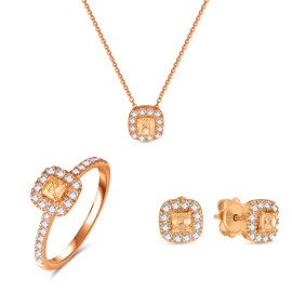 Diamantový set šperkov z 18k ružového zlata - Isaline