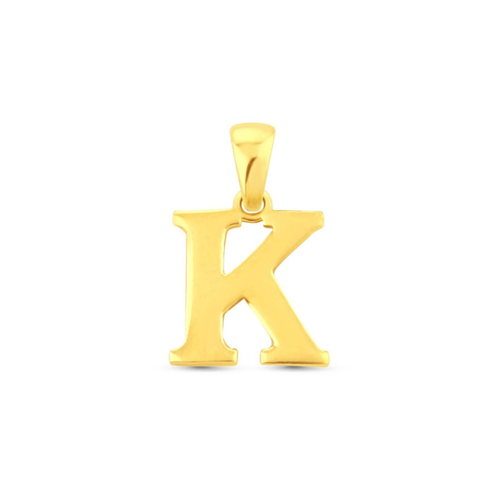 Prívesok zo žltého zlata v tvare písmena K