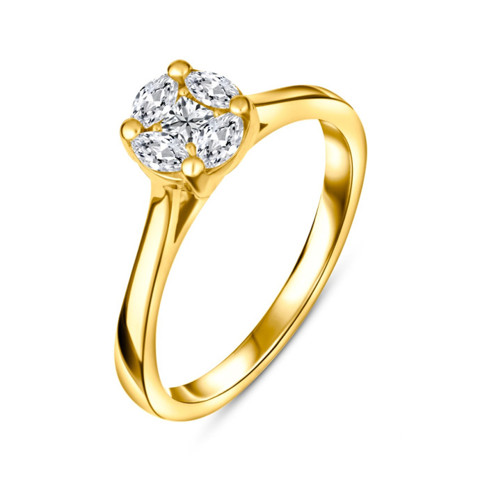 Briliantový zásnubný prsteň zo žltého zlata - Ellowyn