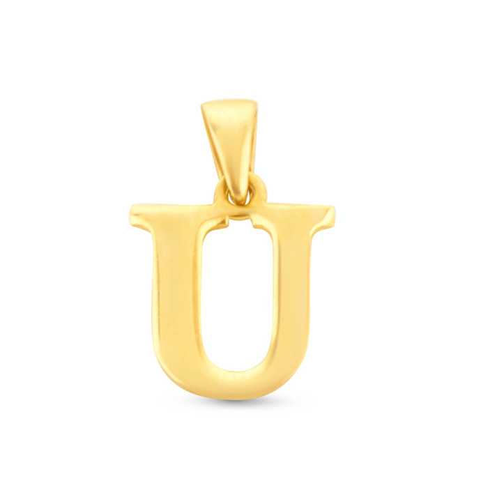 Prívesok zo žltého zlata v tvare písmena U
