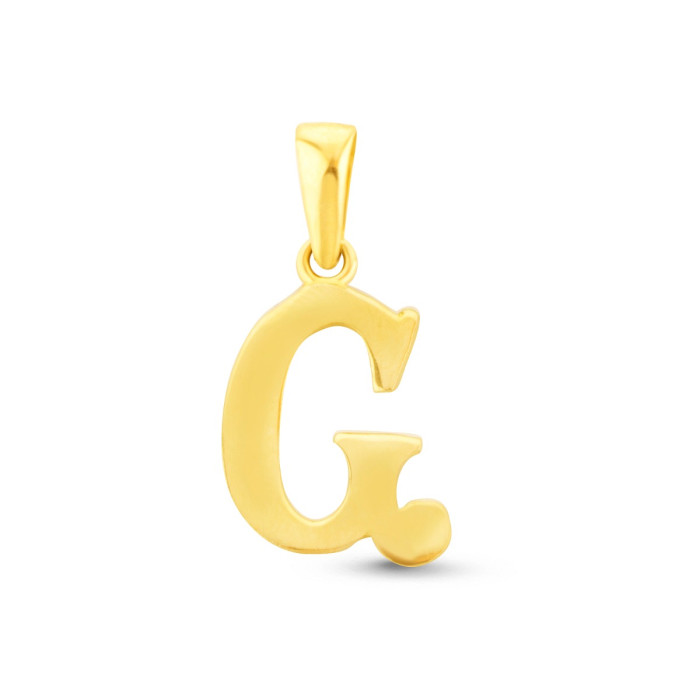 Prívesok zo žltého zlata v tvare písmena G