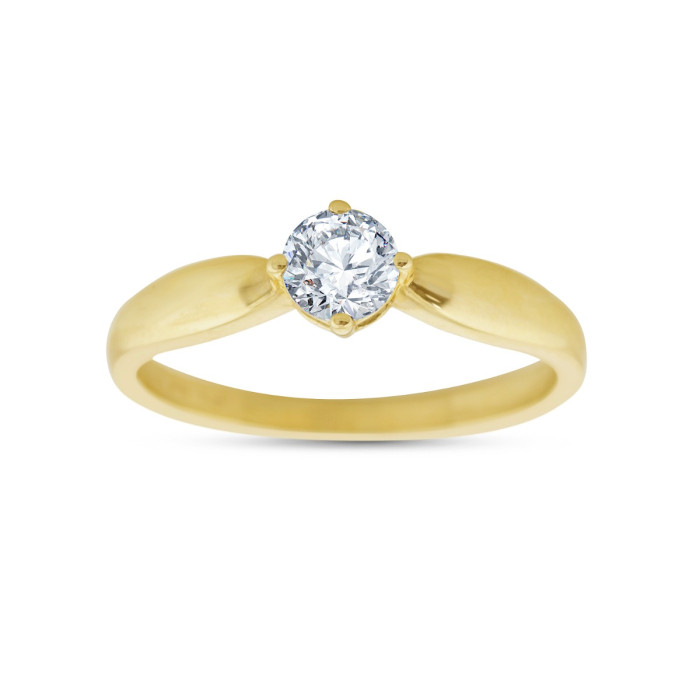 Zásnubný prsteň zo žltého zlata s diamantom