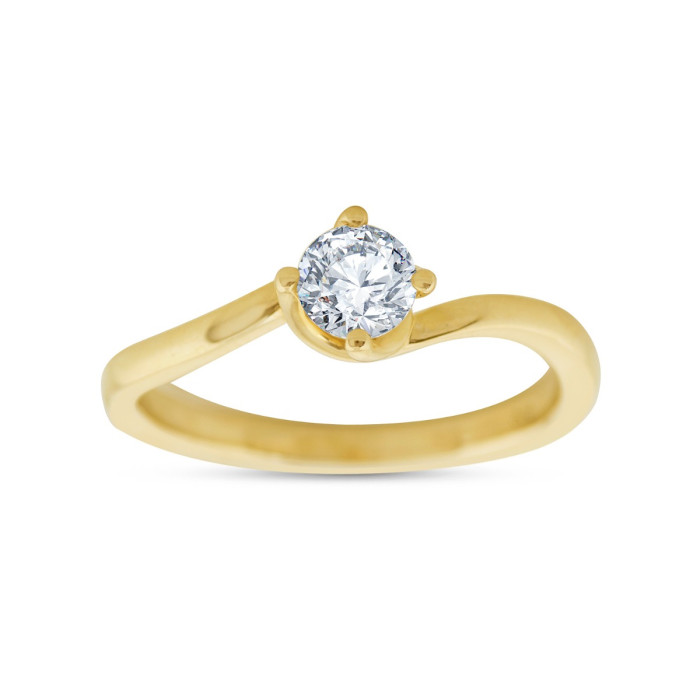 Briliantový prsteň zo žltého zlata s diamantom