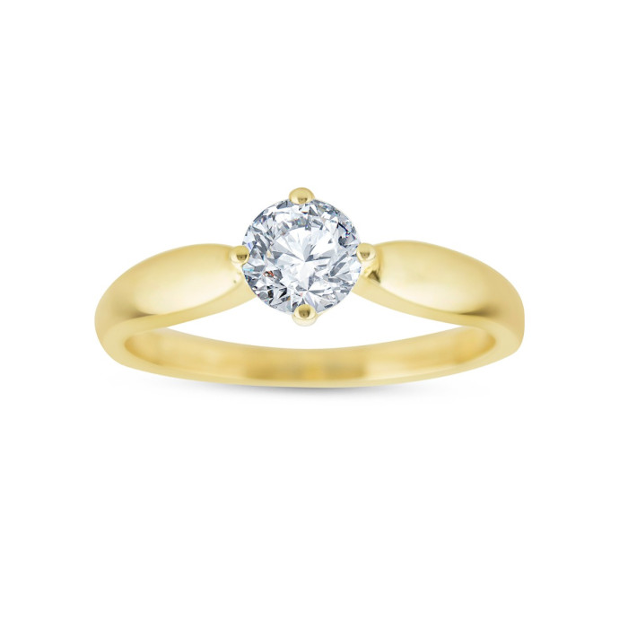 Zásnubný prsteň zo žltého zlata s briliantom