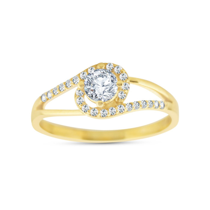 Briliantový prsteň zo žltého zlata