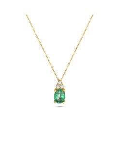 Diamantový náhrdelník zo žltého zlata so smaragdom - Isolde