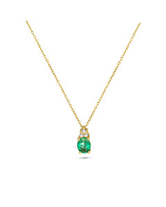 Diamantový náhrdelník zo žltého zlata so smaragdom - Cressida