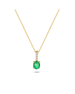 Diamantový náhrdelník zo žltého zlata so smaragdom - Azalea