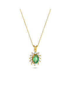 Diamantový náhrdelník zo žltého zlata so smaragdom - Ellowen