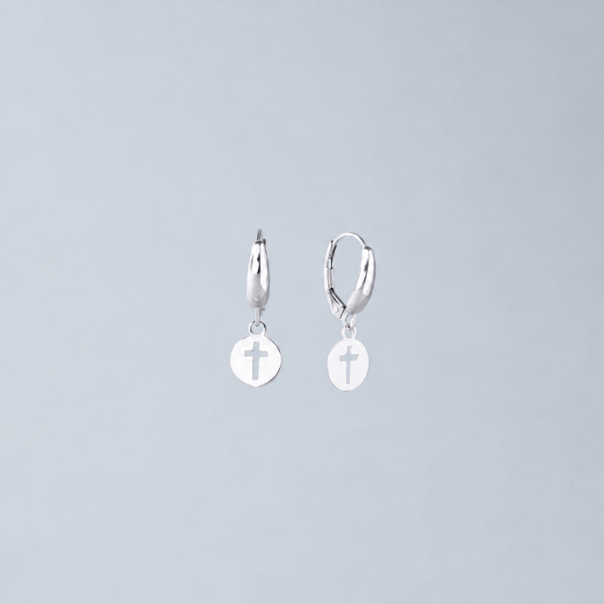 Zlaté náušnice krížiky Aurélie, 14k-nausnice-biele-zlato 5040087-nausnice-biele-zlato